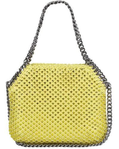 Stella McCartney Kristall mesh mini tote tasche - Gelb
