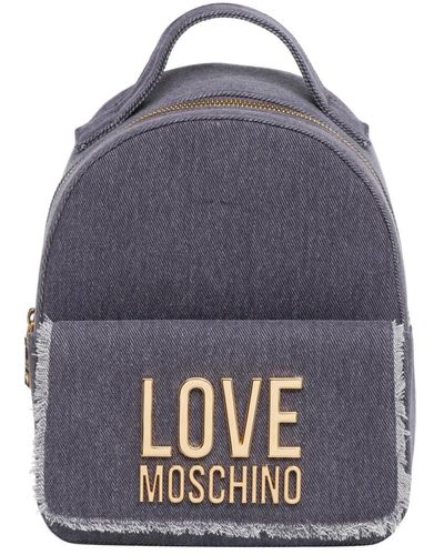 Love Moschino Zaino con logo e zip - Blu