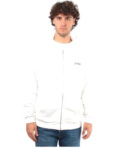 Mc2 Saint Barth Weiße zip-hoodie mit initialen
