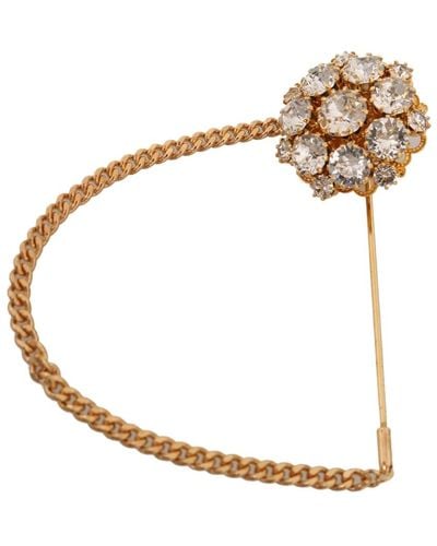 Dolce & Gabbana Klarer kristallketten-anstecknadel-brosche - Mettallic