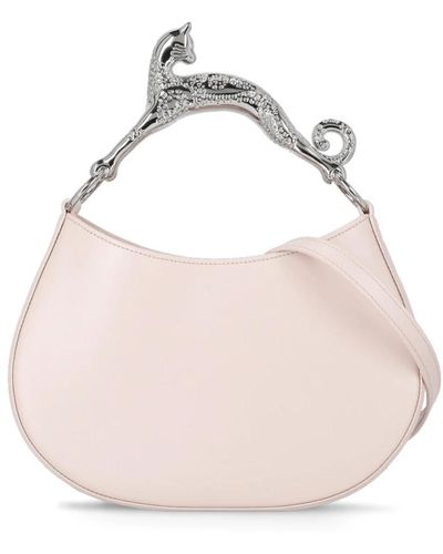 Lanvin Rosa lederhandtasche mit metallkatzenhenkel - Pink