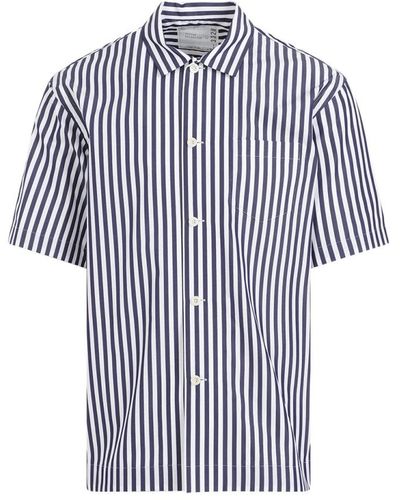 Sacai Short Sleeve Shirts - Blue