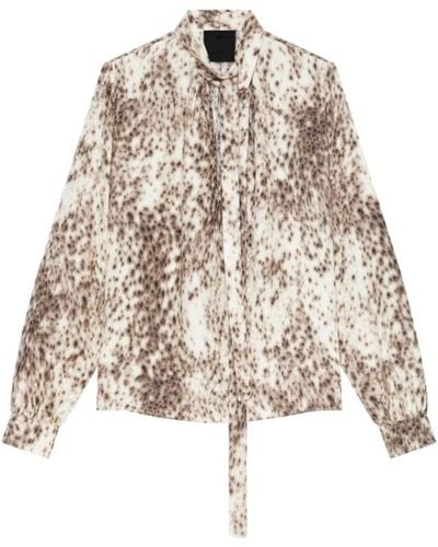 Givenchy Seidenbluse mit leopardenmuster - Natur