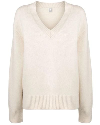 Totême V-Neck Knitwear - White