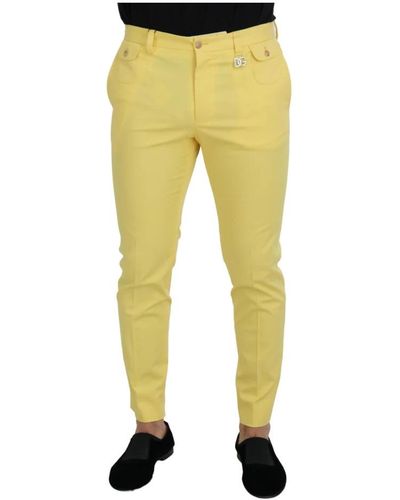 Dolce & Gabbana Slim-Fit Trousers - Yellow