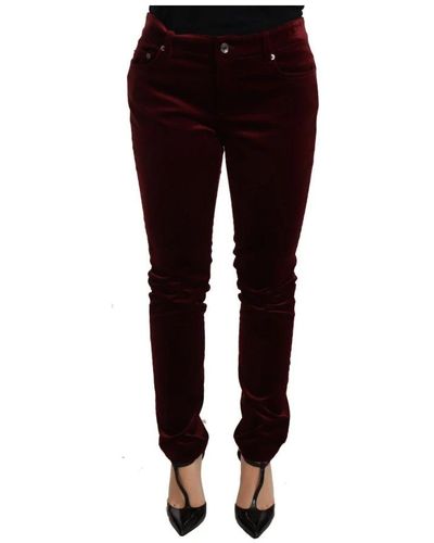 Dolce & Gabbana Slim-Fit Trousers - Red