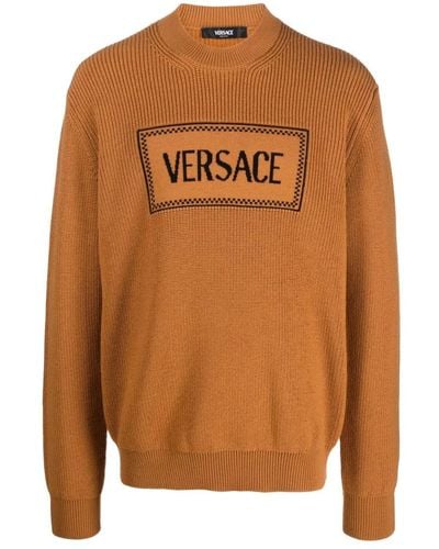 Versace Round-Neck Knitwear - Brown