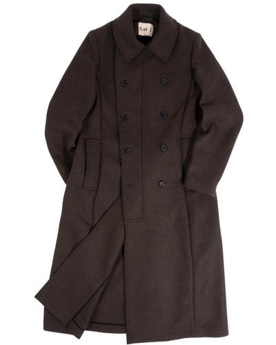 Plan C Double-Breasted Coats - Brown