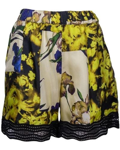 Erika Cavallini Semi Couture Stylische sommer shorts für frauen - Gelb
