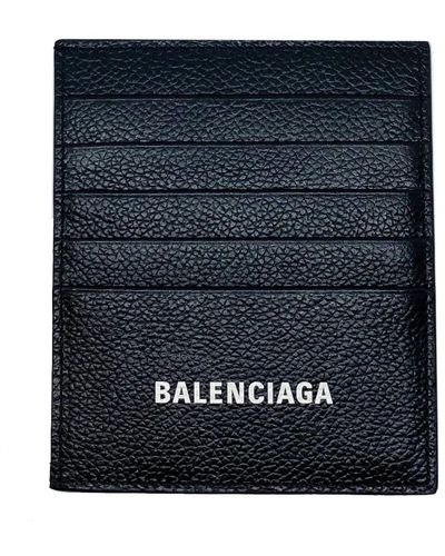 Balenciaga Schwarzer logo kartenhalter für männer - Blau