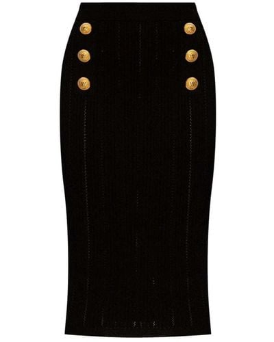 Balmain Midi Skirts - Black