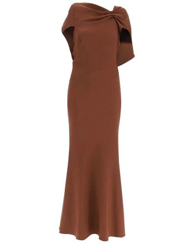 Roland Mouret Elegantes bias-cut langes kleid - Braun