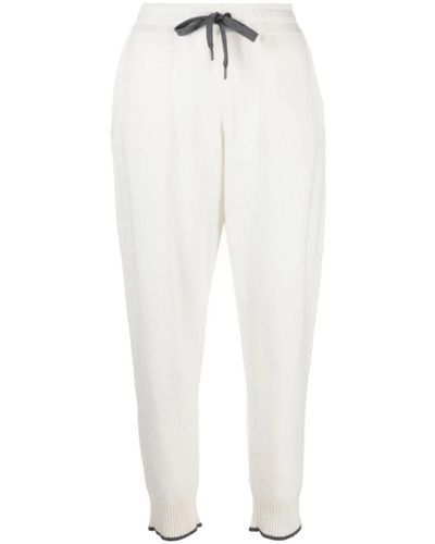 Brunello Cucinelli Weiße cashmere track pants