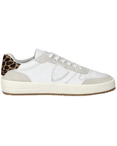 Philippe Model Sneakers basse con stampa animale - Bianco