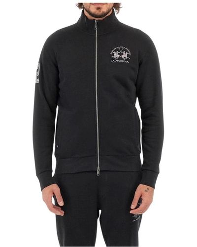 La Martina Klassischer -sweatshirt mit reißverschluss und logo - Schwarz