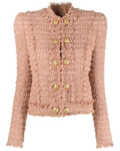 Balmain Tweed Jackets - Pink