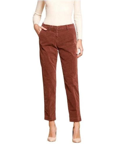 Mason's Pantalones chino de terciopelo liso - modelo new york - Rojo