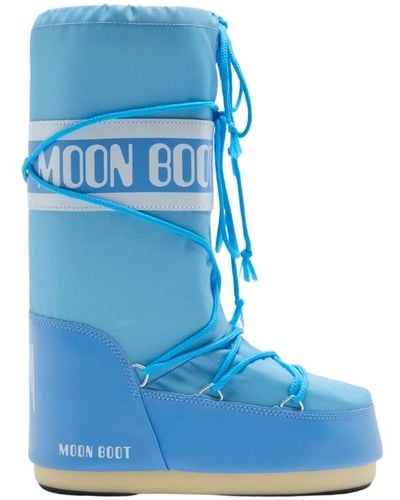 Moon Boot Hohe ikonische nylonstiefel - alaskan - Blau