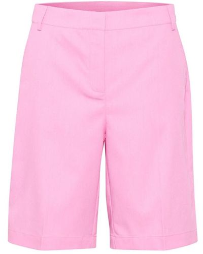 Cream Casual Shorts - Pink