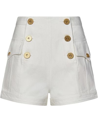 Balmain Short Shorts - White