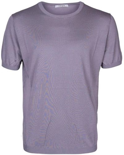 Kangra T-shirt da in seta e cotone. modello girocollo - Viola