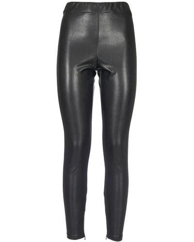 Michael Kors Pantalones slim fit de efecto cuero negro - Gris