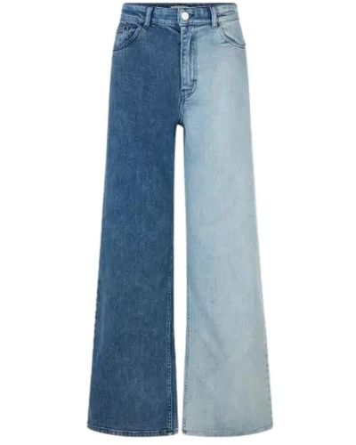 Baum und Pferdgarten High-rise wide-leg jeans, reißverschluss - Blau