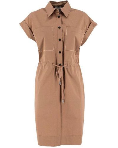 Peserico Shirt Dresses - Brown
