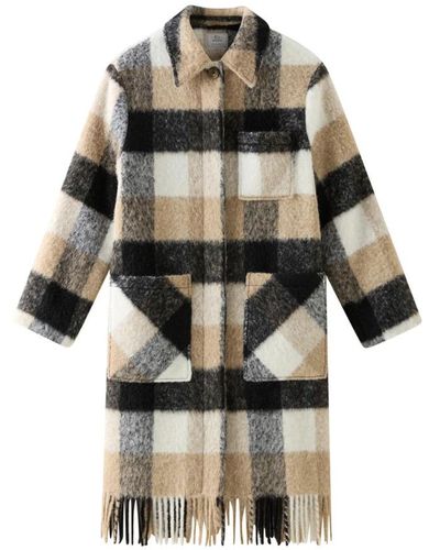 Woolrich Single-Breasted Coats - Natural