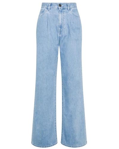 Philippe Model Esencia francesa pantalones de mezclilla y cuero - Azul