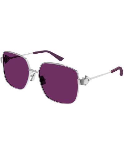 Bottega Veneta Silber/violette sonnenbrille - Lila