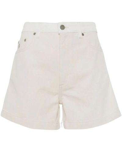 Stella McCartney Ecru denim short shorts - Weiß