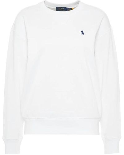 Polo Ralph Lauren Sweatshirt mit gesticktem logo - Weiß
