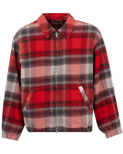 Noma T.D Giacca ombre plaid blouson rossa - Rosso
