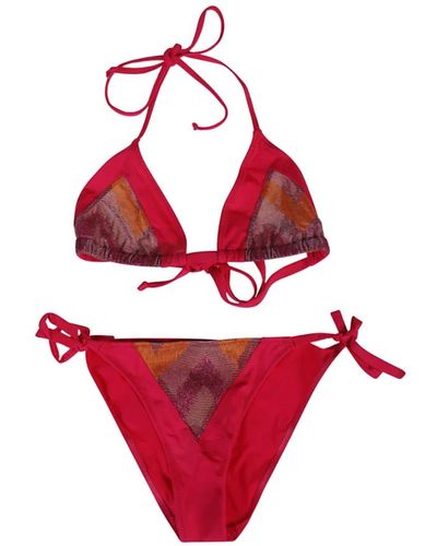 Feel me fab Bedrucktes dreieck-bikini-set - Rot