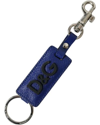 Dolce & Gabbana Elegant Trifold Calf Leather Key Holder - Blue