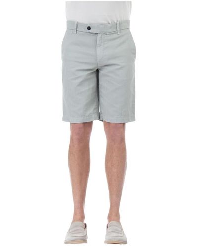 Eleventy Grüne baumwoll-leinen bermuda shorts - Grau