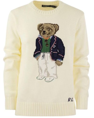 Ralph Lauren Maglione in cotone a maglia da pescatore - Bianco