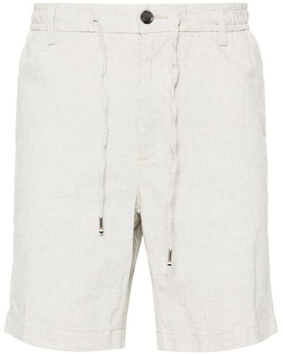 BOSS Baumwoll/leinen tapered fit shorts - Weiß