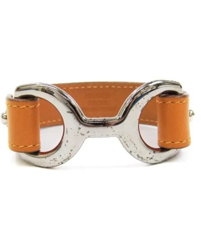 Hermès Braccialetto hermès in metallo arancione di seconda mano - Marrone