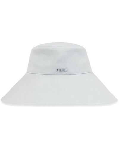 Fendi Sombrero con logo - Blanco
