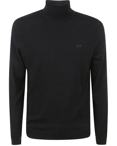 Sun 68 Schwarze sweaters mit hohem kragen