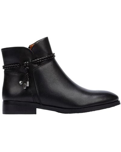 Pikolinos Leather Ankle Boots Royal W4d - Black