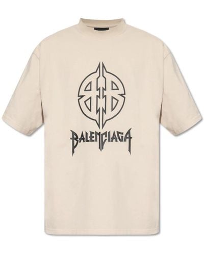 Balenciaga T-Shirt mit Logo - Natur