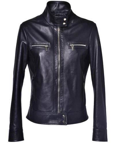 Baldinini Leather Jackets - Blue