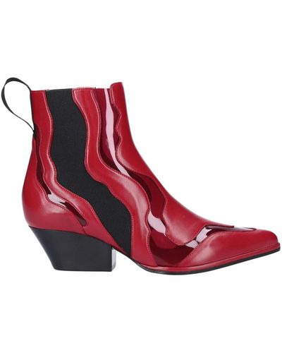 Sergio Rossi Chelsea boots a82880 nappaleder pvc stretch - Rouge