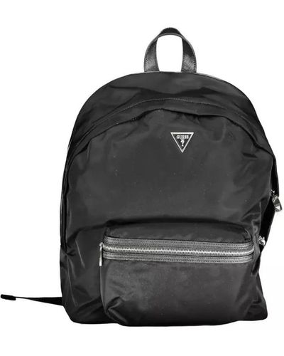 Guess Schwarzer polyamid-laptop-rucksack mit nylon