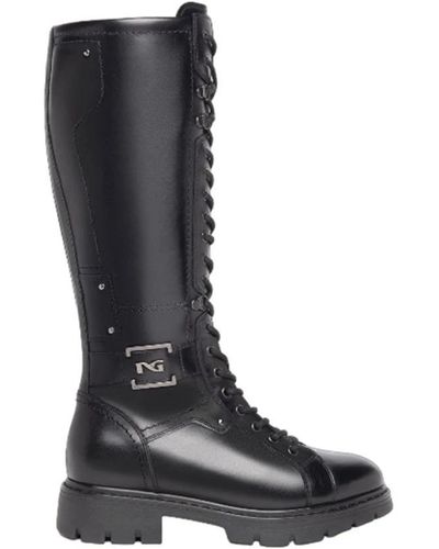 Nero Giardini Lace-Up Boots - Black