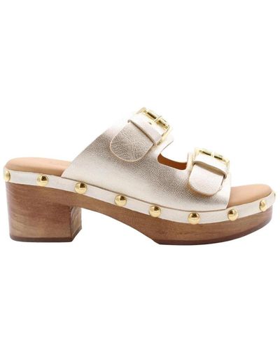 Dwrs Label Heeled Mules - White