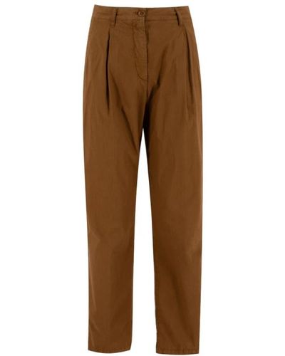 Aspesi Pantalones chinos de algodón garment dyed - Marrón
